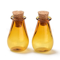Adorno de botellas de corcho de vidrio, vaso vacío deseando botellas, viales de diy para decoraciones colgantes, oro, 15.5x28mm