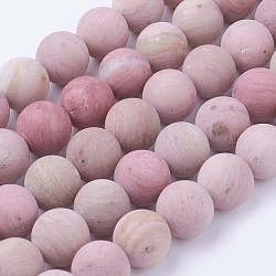 Bereift natürliche rhodonite runde Perle Stränge, 10~10.5 mm, Bohrung: 1 mm, ca. 38 Stk. / Strang, 15.3 Zoll (39 cm)
