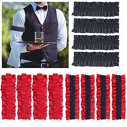 CHGCRAFT 12Pcs 3Colors 20s Armband Garter Arm Garters for Men Sleeve Garters Red Black 1920s Mens Costume Clothing Elastic Arm Bands for Party Supplies Las Vegas Poker Game Night