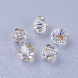 K9 perles de verre, facette, Toupie, le paradis brille, 6x6mm, Trou: 1mm