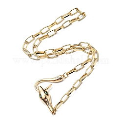 Colliers à pendentif serpent en strass avec chaînes de trombones, bijoux en alliage, or, 16.93 pouce (43 cm)