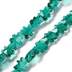 Transparent Electroplate Glass Beads Strands, Faceted, Bear, Teal, 8.5x9.5x4mm, Hole: 1mm, about 80pcs/strand, 25.20 inch(64cm)