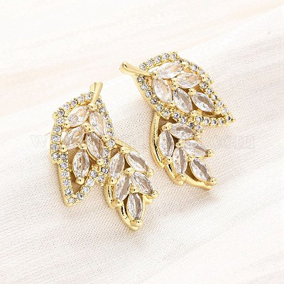 Серьги-гвоздики из циркония EJEW-F373-05G-1