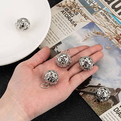 Латунный горный хрусталь полый круглый с сердечными подвесками KK-E662-13P-NR-1