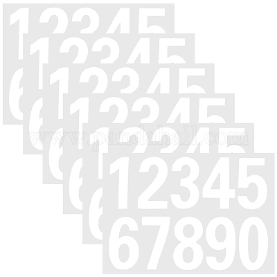 Самоклеящиеся светоотражающие наклейки для почтовых ящиков № 0~9 для домашних животных DIY-WH20010-26A-01-1