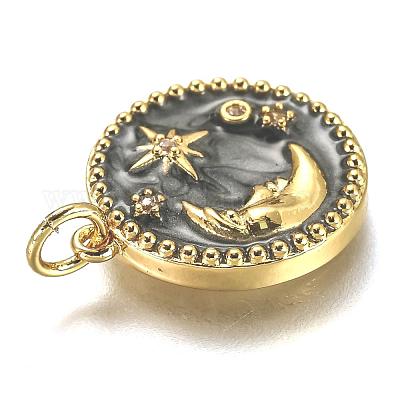 Латунные микропаве прозрачные подвески с фианитом ZIRC-B0003-28G-1