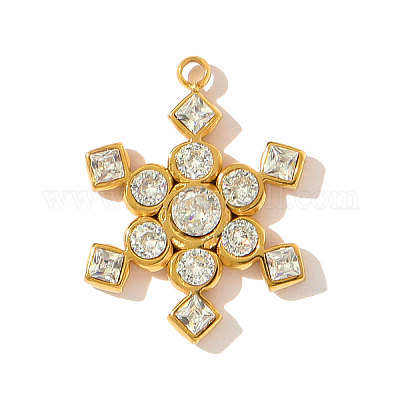 Подвески из нержавеющей стали 304 с фианитами STAS-OY002-97G-1