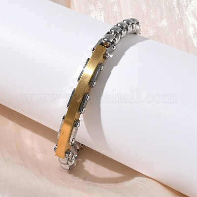 Браслеты-цепочки из нержавеющей стали 201/304 для унисекс BJEW-F522-03G-1