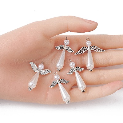 16шт 2 стиля акриловые подвески с имитацией жемчуга и сплава FIND-YW0003-99-1