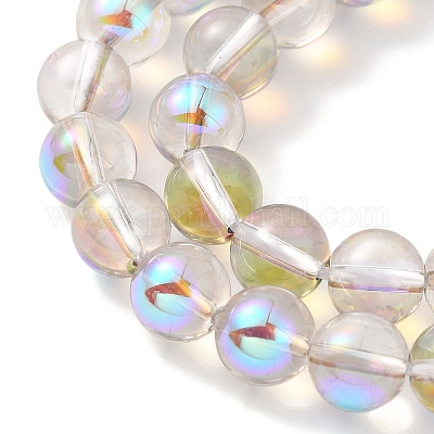 Прозрачные стеклянные бусины гальваническим пряди GLAA-T032-T6mm-C09-1