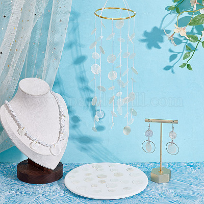 210 шт. 4 стиля подвески из натуральной ракушки капиз SHEL-NB0001-67-1