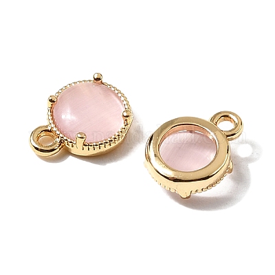 Плоские круглые латунные подвески KK-D024-03D-G-1