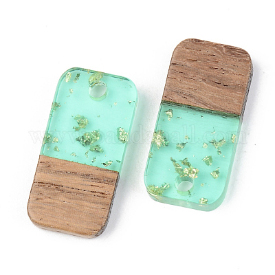 Подвески из прозрачной смолы и ореха RESI-S389-044A-B02-1