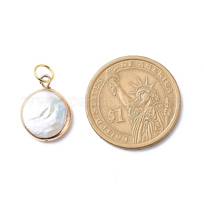 Гальванические подвески с натуральным жемчугом барокко кеши PALLOY-JF01896-1