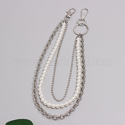 Железо и искусственный жемчуг 3 слой кисточки брюки цепи&nbsp;WG053FD-10-1