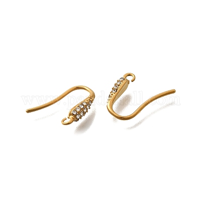 Крючки для сережек из нержавеющей стали 304 со стразами STAS-D310-01G-01-1