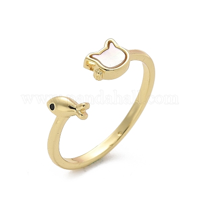 Латунные эмалевые манжеты для женщин RJEW-C126-07G-1