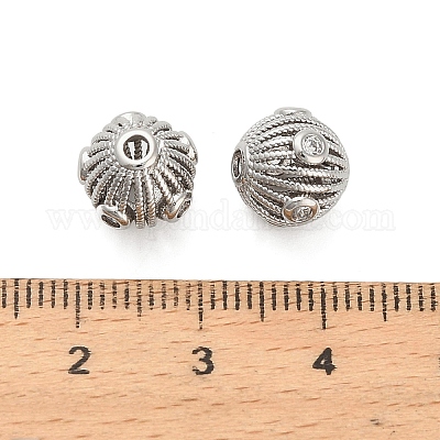 Латунные микро проложить кубического циркония бусы KK-K374-11P-1