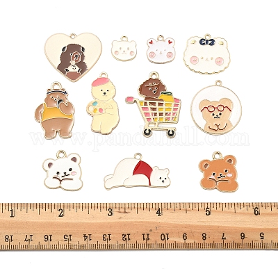 28шт 11 стиля подвески из сплава с эмалью ENAM-FS0003-17-1