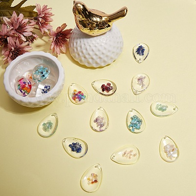 40шт 10 цвета прозрачные стеклянные подвески GGLA-SZ0001-44-1