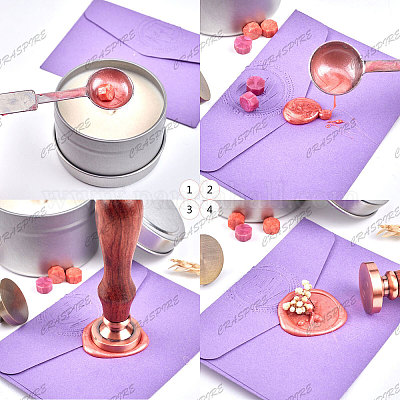 CRASPIRE Heart Wax Seal Stamp Wedding Sealing Wax Stamps with Infinite Loop 25mm Retro Wood Stamp Removable Brass Head for Wedding Invitations