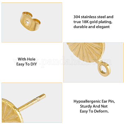 20 пара 2-х цветных сережек-гвоздиков из нержавеющей стали 304 STAS-HY0001-44-1