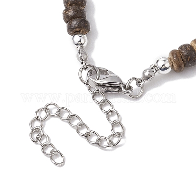 Ожерелья с подвесками из натурального дерева венге NJEW-JN04791-02-1