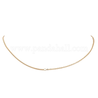 Женские ожерелья-цепочки панцирного плетения из латунного кабеля толщиной 1.5 мм NJEW-JN05555-02-1