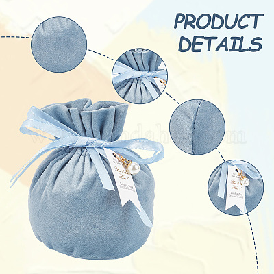 8 комплект из 4-х цветных бархатных мешочков с завязками TP-BC0001-07-1