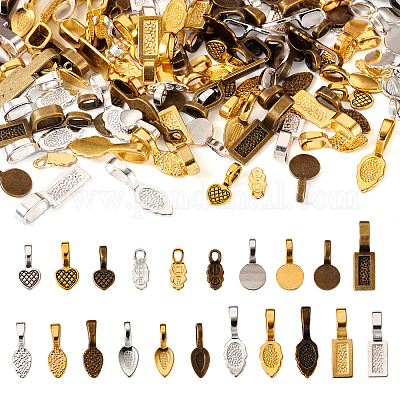 Плоские дужки из сплава с клеем для изготовления подвесок PALLOY-TA0001-41-1