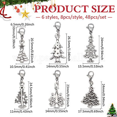 Рождественские елки из сплава HJEW-FG00005-1