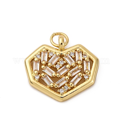 Латунные микро проложить кубического циркония подвески KK-P308-17G-1