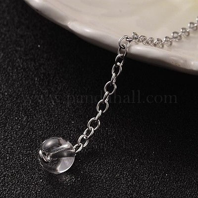 Маятники из латуни с кристаллами платинового цвета MAK-M015-01I-1