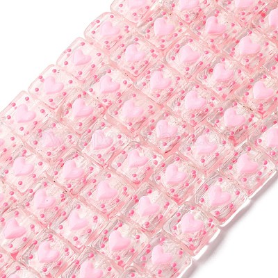 День святого Валентина нити эмалевых бусин ручной работы лэмпворк LAMP-A001-D04-1-1