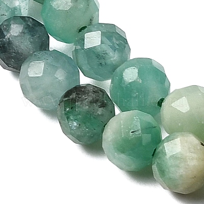 Натуральные изумрудные бисерные пряди G-Z106-A02-4mm-02-1