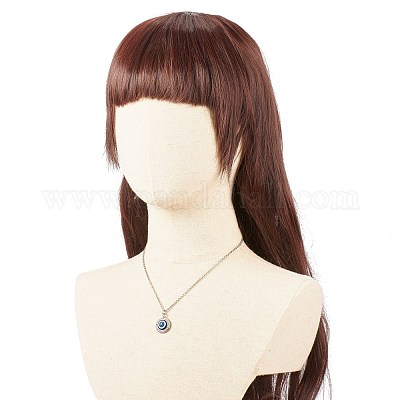 Не тускнеющая нержавеющая сталь ожерелье с подвеской от сглаза для женщин NJEW-JN03893-1