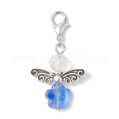 Подвесные украшения из стекла в виде цветочного ангела HJEW-JM03594-1