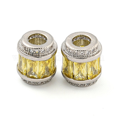 Реечное покрытие латунь микро паве кубический цирконий европейские бусины KK-F089-31P-1