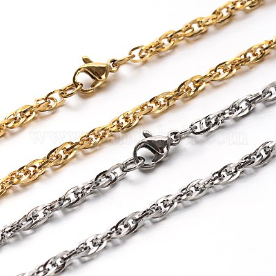 Ожерелья из цепочек-веревок из нержавеющей стали 304 NJEW-O058-16-1