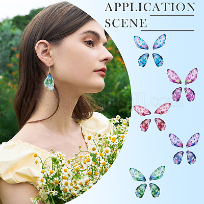 Наборы для самостоятельного изготовления сережек-подвесок в виде крыльев бабочки&nbsp;DIY-TA0013-27-1