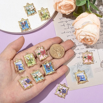 12шт 6 стиля подвески из сплава с эмалью FIND-YW0007-49-1