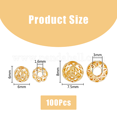 100шт 2 стиля латунные бусины KK-DC0003-44-1