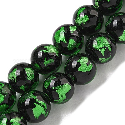 Бусины ручной работы из серебряной / золотой фольги в технике лэмпворк LAMP-L079-07B-1