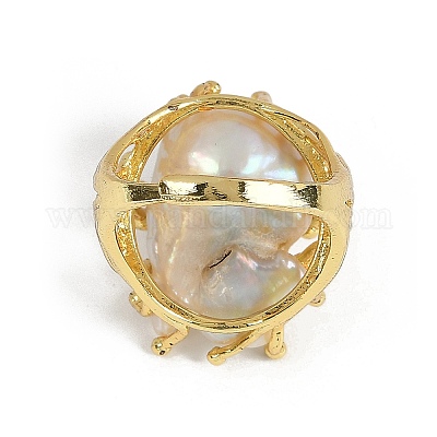 Кольца из натурального жемчуга RJEW-P128-07G-1