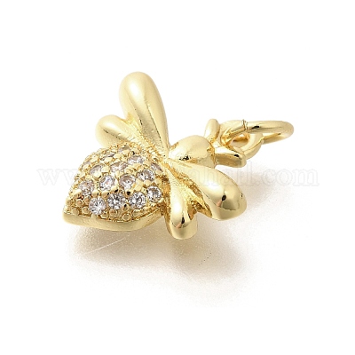 Латунные микропаве прозрачные подвески с фианитом KK-L225-024G-1