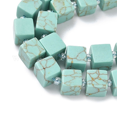 Синтетических нитей бирюзовые бусы G-D338-A16-1