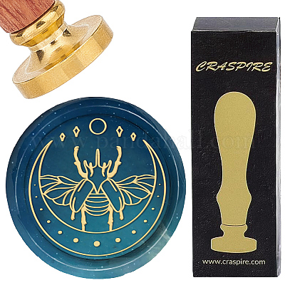 Латунные восковые печати с деревянной ручкой AJEW-WH0412-0123-1