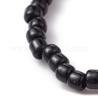 Стрейч-кольца на палец с бантом из стеклянных бисера RJEW-MZ00012-1