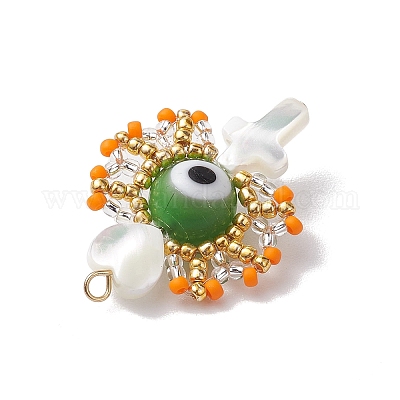 Подвески в форме сердца и креста из натуральных ракушек PALLOY-MZ00224-1