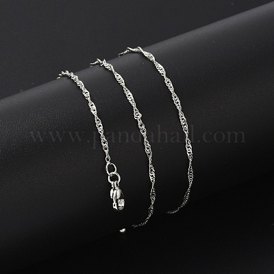 Латунные цепочки сингапур ожерелья для женщин NJEW-D302-34P-1